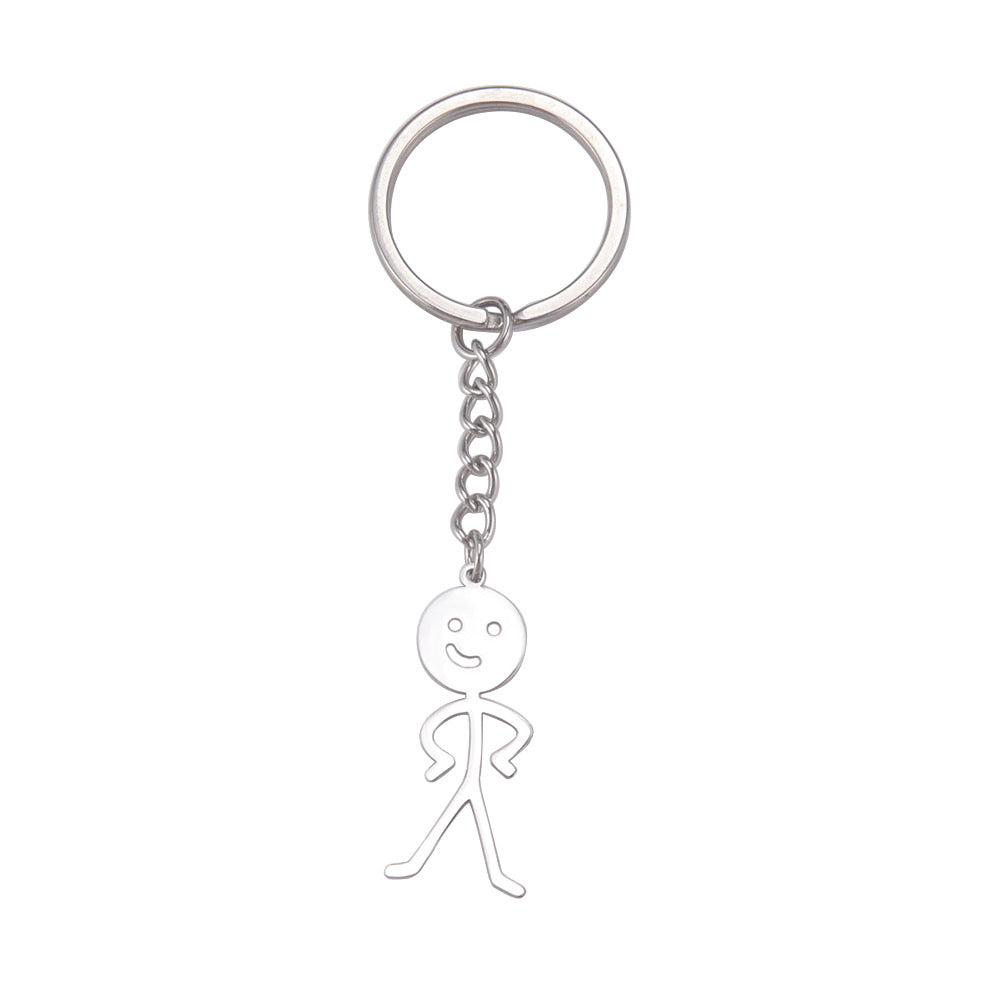 Wholesale Stainless Steel Fun Little Person Keychains